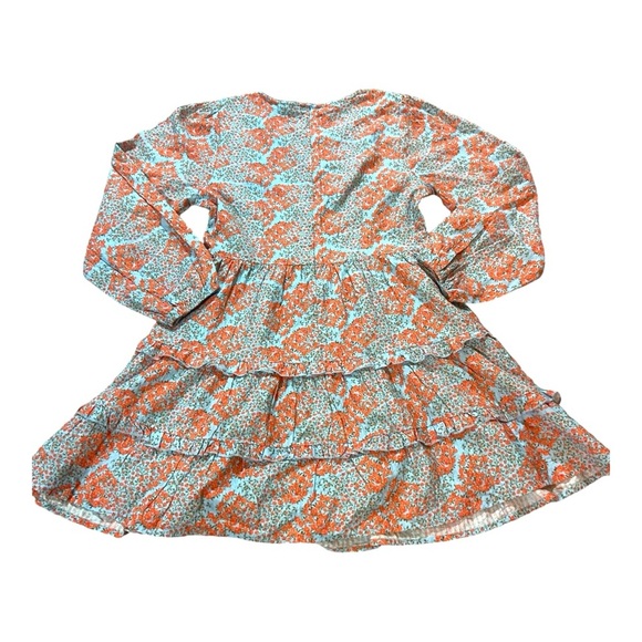 Tuckernuck Dening Nori Dress Roller Rabbit Sz S Orange Floral Roses 100% Cotton - Picture 5 of 7